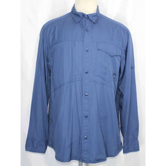 Duluth Alaskan HardGear Tongass Blue L/S Button Wicking Shirt Mens Size Large - Picture 1 of 5